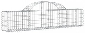 vidaXL 2 db íves horganyzott vas gabion kosár 200x30x40/60 cm