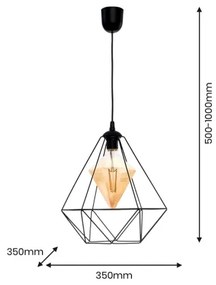 LED Csillár zsinóron ALAMBRE 1xE27/4W/230V fekete