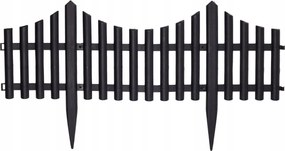 Kerti palló műanyag kerítésszegély fekete 32x60cm 1db