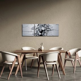 3D absztrakciós kép (órával) (90x30 cm)