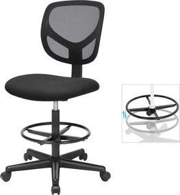 Hálós irodai szék, forgó szék ülésmagasság 55-75 cm, fekete