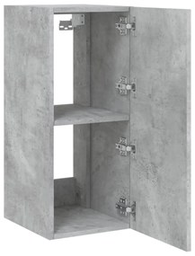 betonszürke falra szerelhető TV-szekrény LED-del 30,5x35x70 cm
