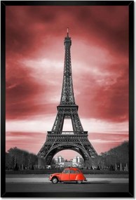 Poszterek keretben 40x60 Piros autó Párizs