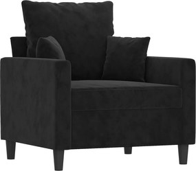 vidaXL fekete bársony kanapéfotel 60 cm
