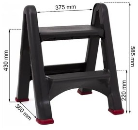 Fekete fellépő, magasság 63 cm - Curver