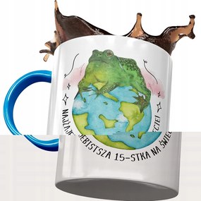 Kék Bögre Születésnapra 15 15. 15. Nyomtatott Fotóval