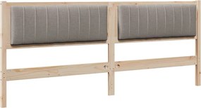 vidaXL Kárpitozott fejtámla fejtámlával Barna 200 cm Tömör fenyőfa