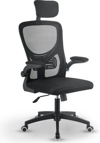 Ergonomikus irodai szék  fejtámlával fekete
