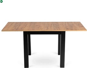 szett étkezőasztal MAX 80-160 cm craft tölgy/fekete és 6 szék PERU fekete