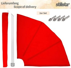 STILISTA Árnyékoló paraván erkélyre 2 részes 140 x 140 piros