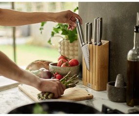 Rozsdamentes acél kés készlet tartóval 5 db-os Elevate Bamboo – Joseph Joseph