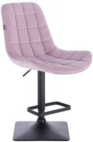 HR590KW Halványlila modern velúr szék fekete lábbal