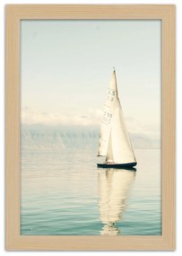 Gario Poszter Vitorlás a vízen A keret színe: Fehér, Méret: 30 x 45 cm