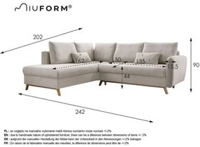 Scandic Lagom L narancssárga kinyitható kanapé, bal oldalas - Miuform