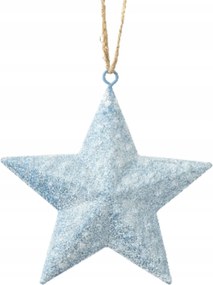 Fém havas csillag kék gömb 11cm