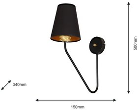 Fali lámpa VICTORIA 1xE27/60W/230V fekete