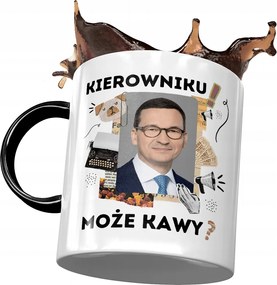 Fekete Mateusz Morawiecki Premier Bögre Ajándék Nyomtatott Fotóval