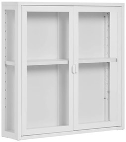 Brisbane vitrines faliszekrény, 2 ajtó, acél, fehér 80x18x80 cm