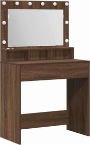 vidaXL Öltözködőasztal tükörrel Barna Tölgy 75,5 x 41 x 135 cm Faanyag