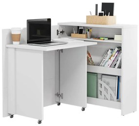 Sarok íróasztal Concept Pro Lenart AH157Szögletes, 93x112x90cm, Fehér, Fényes fehér