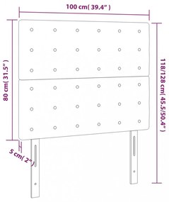 2 db fekete műbőr fejtámla 100x5x78/88 cm