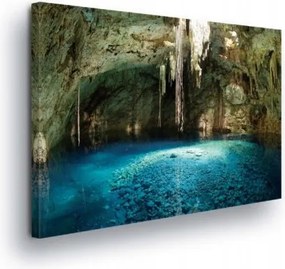 Vászonkép 60x40 Cenote barlang föld alatti tó türkiz víz