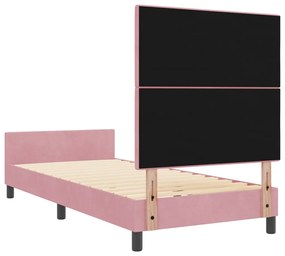 Rózsaszín Bársonyos Ágykeret 80x200 cm