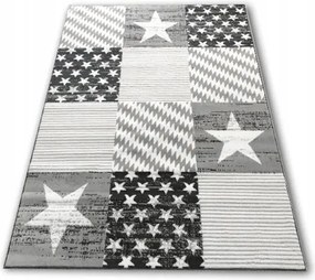 Szőnyeg 120x170 Hálószoba Nappaliba Szürke Modern Csillag Szőtt Divatos