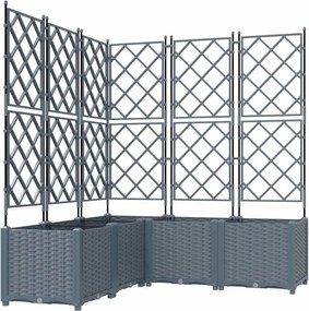 vidaXL Kerti cserép 5 pcs Világosszürke 120 x 120 x 143 cm Acél