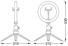 Ledvance -LED Dimmelhető fényerejű lámpa állvánnyal és tartóval vlogozáshoz LED/5,5W/USB