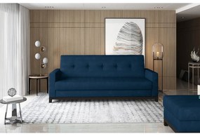 Kék bársony kinyitható-tárolóhelyes kanapé 216 cm Selene – ELTAP