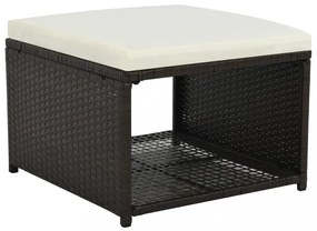 4 részes barna polyrattan kerti társalgó szett