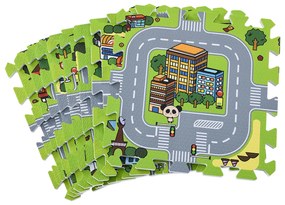 Jascha gyermek puzzle szőnyeg, 9 részes, utcák