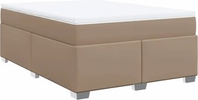 vidaXL cappuccino színű műbőr rugós ágy matraccal 140 x 190 cm