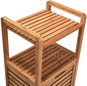 BIG BAMBOO fürdőszobai polc szennyeskosárral