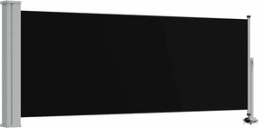 vidaXL fekete behúzható oldalsó terasz napellenző 100 x 300 cm