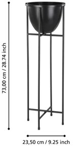 Eglo 428035 - Fém virágcserép SHIKABE 73x23,5 cm fekete