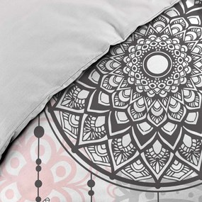 Fehér-rózsaszín kétszemélyes pamut ágyneműhuzat 200x200 cm Namaste – douceur d'intérieur