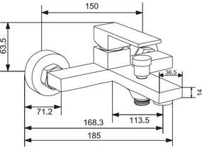 Mexen Uno R45 fürdőszett, fekete, 71413R45-70