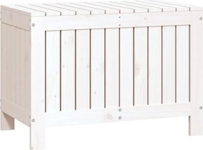 vidaXL fehér tömör fenyőfa kerti tárolóláda 76 x 42,5 x 54 cm