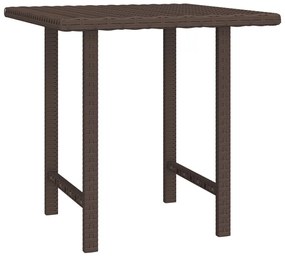 3 db barna polyrattan kerti kisasztal