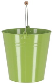 Cink kerti vödör, fa fogóval, 10,75 literes, zöld