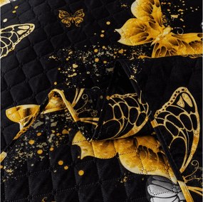 Ágytakaró GOLD BUTTERFLY fekete Méret: 220 x 240 cm