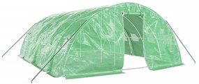 zöld acélvázas melegház 30 m² 6 x 5 x 2,3 m