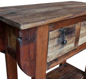 vidaXL vegyes újrahasznosított fa konzolasztal 80 x 35 x 80 cm