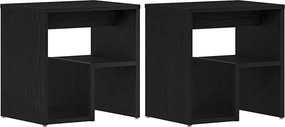 vidaXL Éjjeliszekrény 2 pcs Fekete tölgy 40 x 30 x 40 cm Faanyag