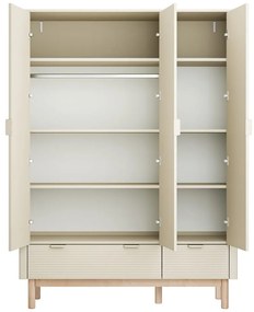 Krémszínű gyerek ruhásszekrény 144x52 cm Miloo – Pinio