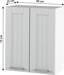 Felső szekrény, világosszürke/fehér, JULIA TYP 6