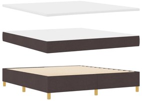 Boxspring Ágy Mattal és Pad Dark Brown 180x200 cm Szövet