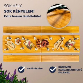MAXI összecsukható sörpad készlet, 220cm, természetes barna Jurhan